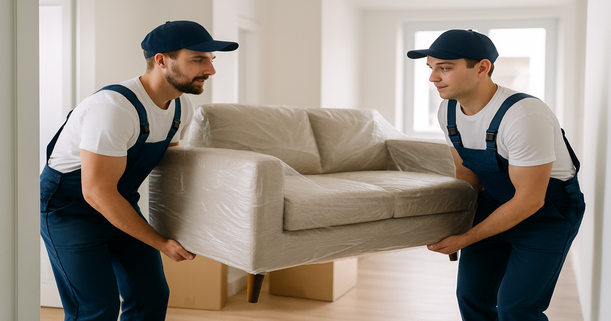 Professionelle Umzugshelfer in Neuss beim Einpacken